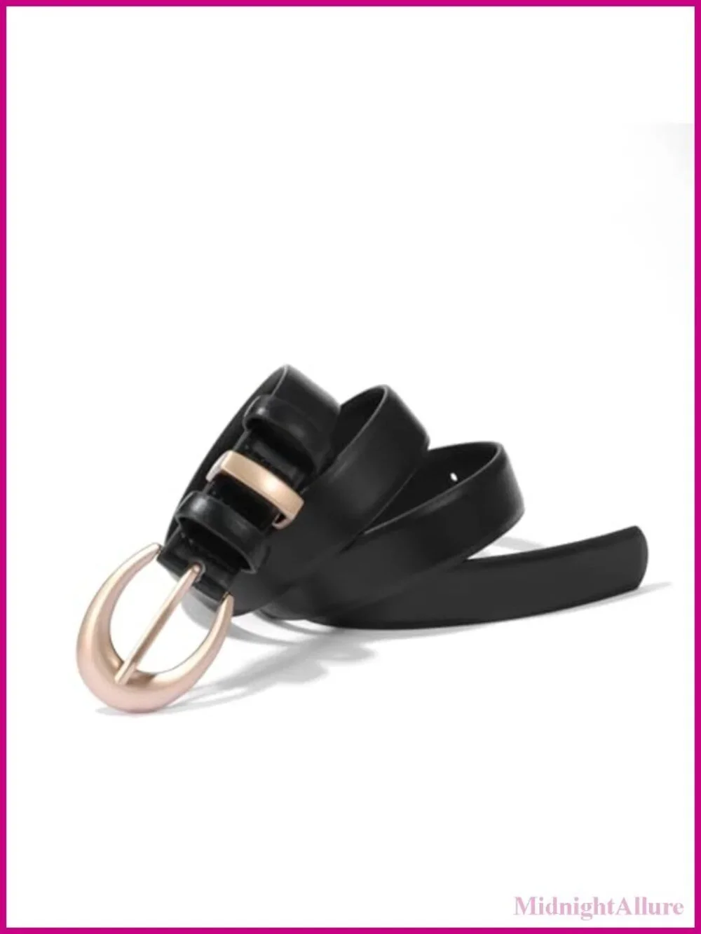 Cow Leather Belt with Gold Buckle Adjustable Fit Hole Puncher